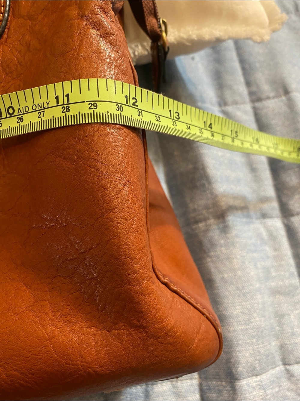 Vintage Umi Leather Shoulder Tote Bag in Cognac Brown - Classic Women's Handbag - Picture 10 of 11